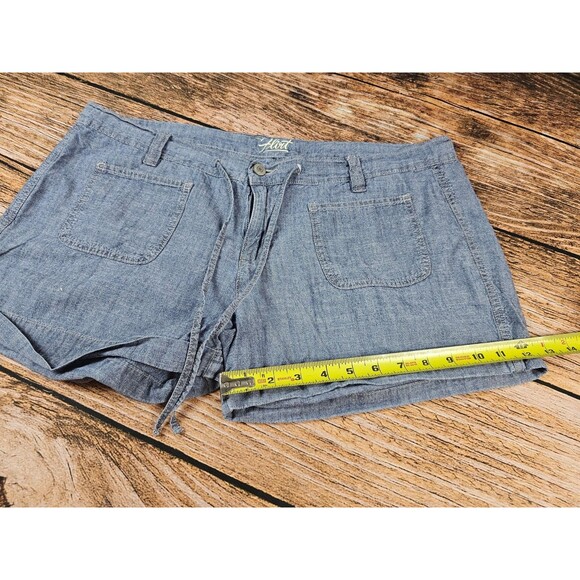 Old Navy FLIRT Women 14 100% Cotton Shorts Lightweight Blue Pockets Drawstrings - Picture 5 of 7